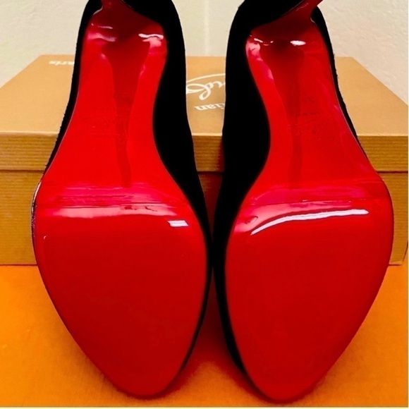 Christian Louboutin Very Prive  100mm Veau velour platform Peep pump EU36 - Picture 2 of 11